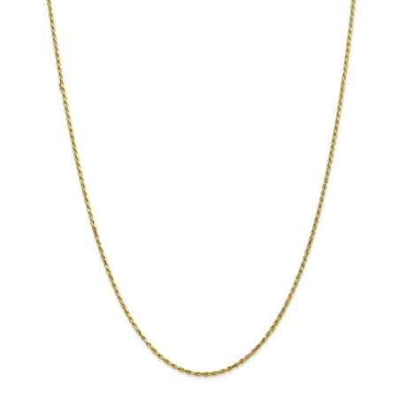 1.6mm, 14k Yellow Gold, Diamond Cut Rope Chain Necklace, 30