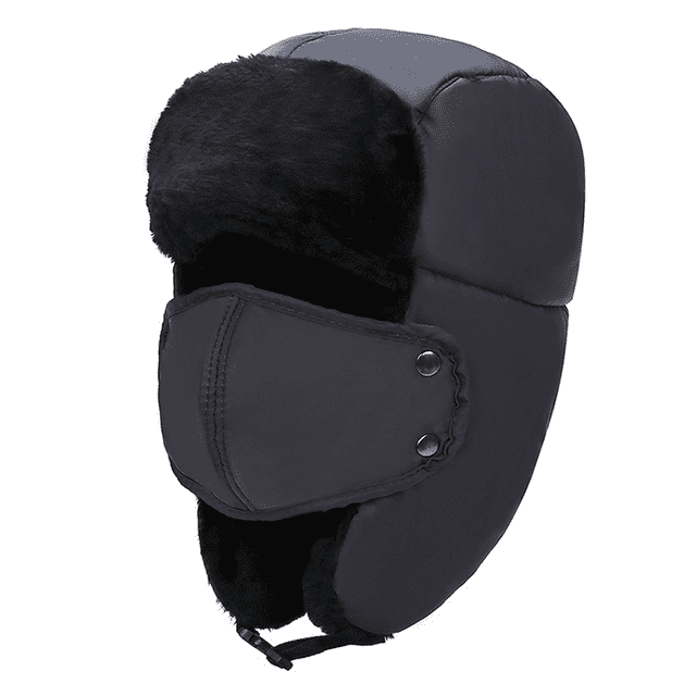 Winter Trapper Hat for Men Women, Windproof Water-Resistant Faux Fur Trooper Hat for Hunting Skiing