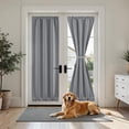 thumbnail image 3 of Blackout French Door Curtain, Privacy Door Window Curtains, Thermal Insulated Blinds with Tie Up for Front, Sidelight, Glassdoor, Light Gray, 26W X 72L Inch，1 Panel, 3 of 4