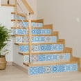 thumbnail image 5 of Mi Alma Vinyl Backsplash Decor - Sky Blue Floral Peel & Stick Tiles 6x6, 5 of 11