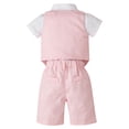 thumbnail image 2 of Haitryli Baby Boys Summer Formal Suit Gentleman Vest Bowtie Top with Shorts Tuxedo Sets Pink 2-3, 2 of 7