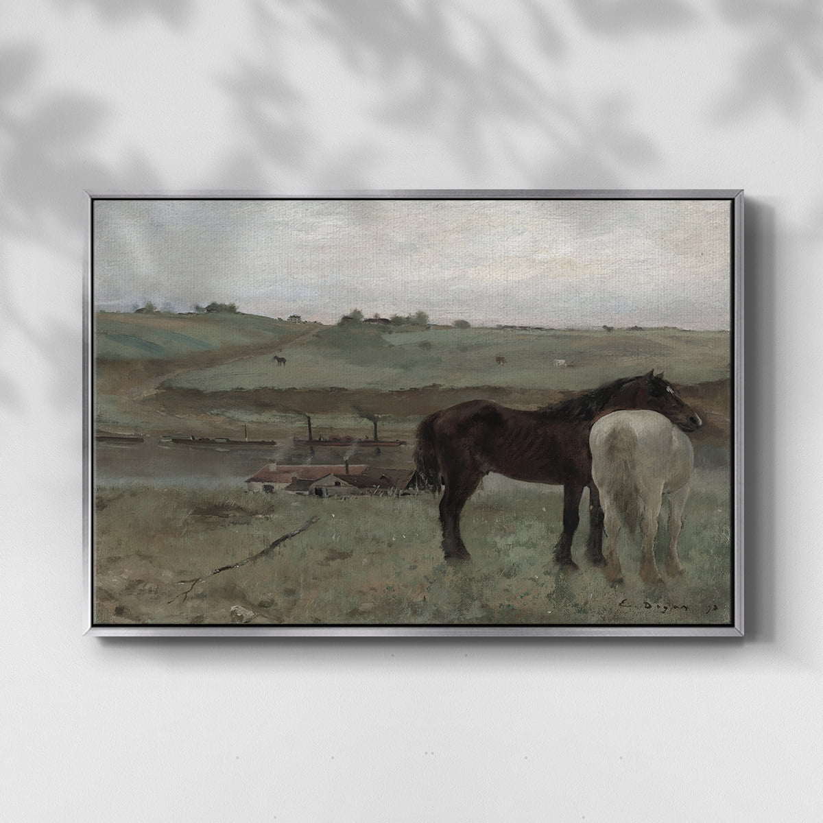 Vintage Animal Print-XXI By Wexford Home Framed in Silver Wood Gallery Wrapped Canvas 27 in. x 41 in.