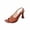 Brown, variant on Womens Kitten Heels Slingback Sandals Square Open Toe Slip On Comfort Stiletto Mules Summer Dress Pumps, Red Size 6