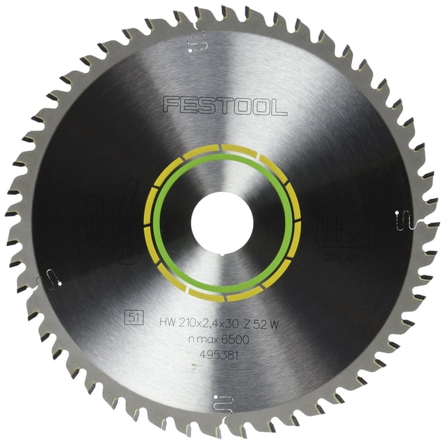 Hoja de sierra Festool TS 75 EQ Fine Tooth 52 dientes ATB