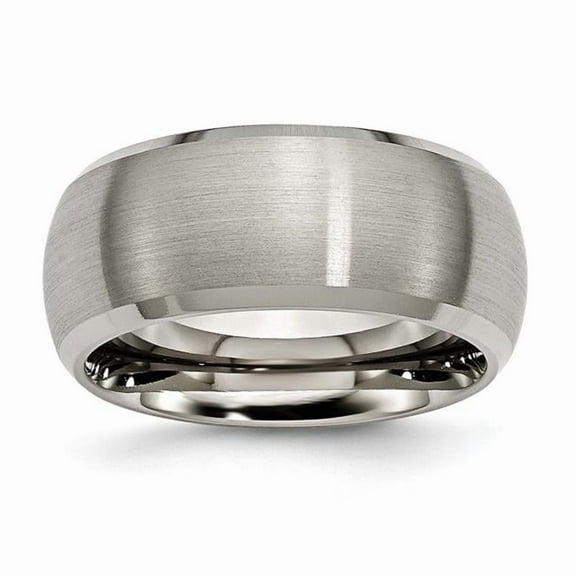 Titanium Beveled Edge 10mm Satin and Polished Band
