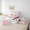 thumbnail image 4 of Cowboy Boots Bedding Set Twin Size 7 Piece Bed in a Bag,Cute Bow Knot Bed Set,Kawaii Flowers Bows Printed Soft Bedding Bed Sets,White Pink Cartoon Shoes Bed Sheets Set, 4 of 4