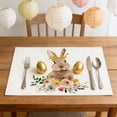 thumbnail image 4 of Boovnll Easter Placemats, Washable Wipeable Heat-Proof Easter Bunny Printing Placemats for Home Kitchen Dining Table Holiday Party Decor, Easter Decorations, 12x18", 4 of 6