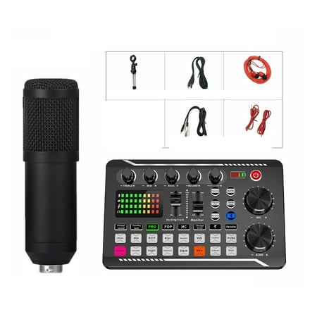 Professional DJ Interface Mixer Portable ALL-IN-ONE Podcast Production Studio With XLR Microphone For Live Streaming Clear Sound