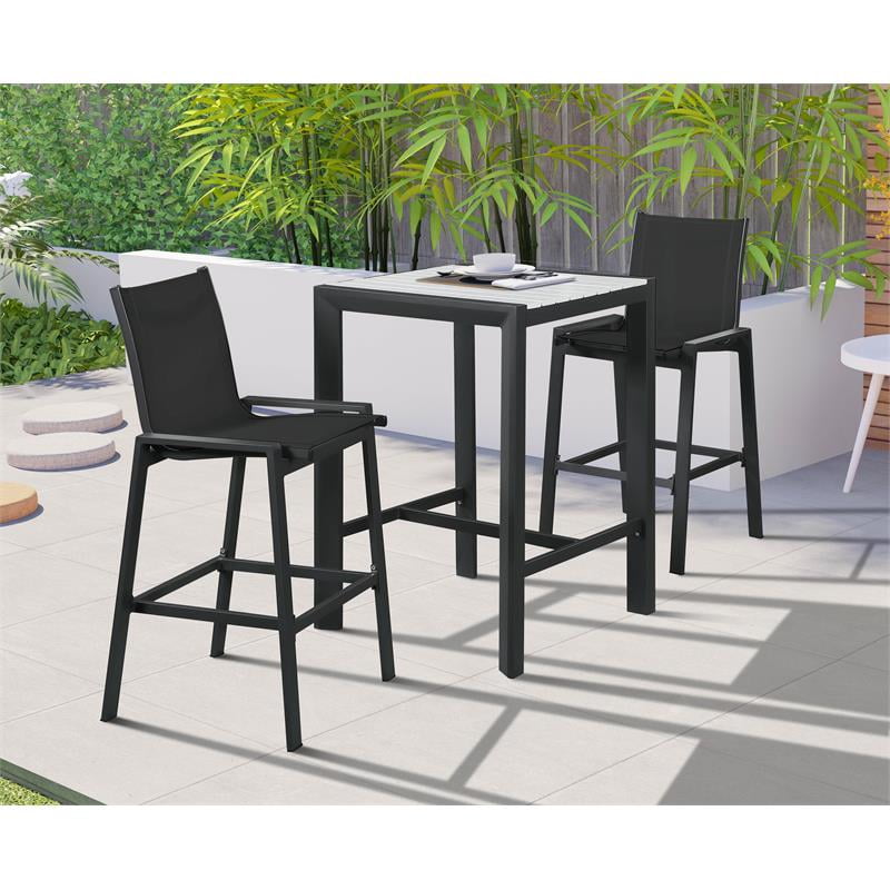 Meridian Furniture Nizuc Outdoor Patio Mesh Barstool - Black Meridian Furniture Nizuc Outdoor Patio Mesh Barstool - Black