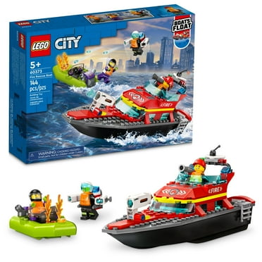 LEGO City Fire Rescue Boat 60373 Toy Boat that Floats on Water for Imagination Play, Building Toy for Kids Ages 5 