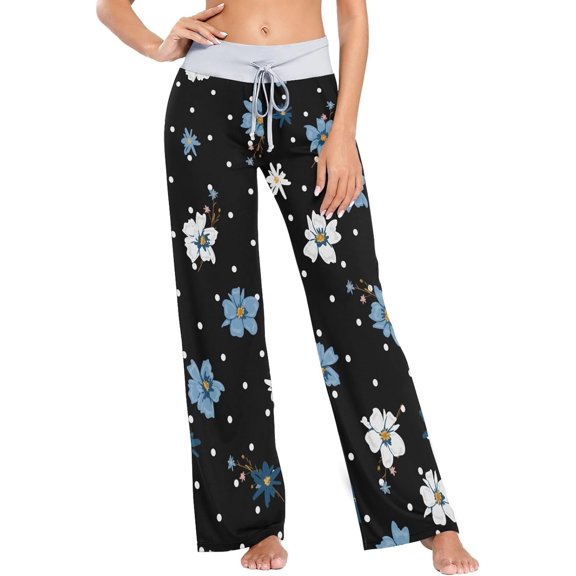 GZHJMY Women's Pajama Pants Wild Flowers Comfy Stretch Sleepwear Essentials womens Lightweight Lounge Terry Pajama Pant, X-Small