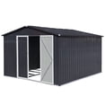thumbnail image 3 of LoLado 10x8 FT Outdoor Metal Storage Sheds, Garden Sheds Waterproof with Lockable Doors, for Backyard, Lawn, Dark-grey, 3 of 5