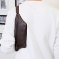 thumbnail image 4 of Sac Banane Mode Homme Multi-Couches Grande Capacité Décontracté Extérieur Voyage Sac en Cuir PU, 4 of 7