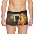 thumbnail image 5 of Calzoncillos tipo bóxer elásticos de seda transpirables con diseño de sol, luna y estrellas, para hombre, 3D, 5 of 5