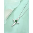 thumbnail image 6 of VESITIM Cross Pendant Necklace Sterling Silver Infinite Rose Flower Necklace Women Faith Jewelry Gift with May Birthstone Created Emerald, 6 of 7