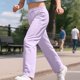 thumbnail image 5 of Cowsor Kids Solid Color Sweatpants Casual Elastic Waist Joggers Pants Comfort Loose Fit Athletic Pants Running Trousers, 5 of 7