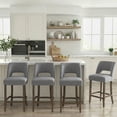 thumbnail image 6 of Vknow Furniture Bar Stools Set of 4, 26" Upholstered Counter Height Bar Stools, Modern Counter Stools with Wood Legs for Kitchen Island Dining Room Bar,Gray, 6 of 12