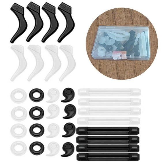 Emlimny 16 Pairs glasses anti-slip silicone ear clip,Eyeglasses Retainers Glasses Holder With Storage Box, Sports Eyeglass Ear Grips, Safety Eyewear Retainers for Sunglasses Presbyopia Eyeglass