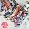 thumbnail image 4 of 12pcs Women Satin Silk Scarf Scarves Wrap Tied Bag Handle Neck Hair Long Ribbon, 4 of 9