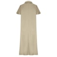 thumbnail image 5 of Fesfesfes Plus Size Dress for Women Deep V-Neck Boho Spring Dress Loose CasualShort Sleeve Sun Dress Oversize Beach Dress Summer Solid Color, 5 of 5