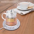 thumbnail image 3 of Chauffe-tasse, chauffe-tasse fer aluminium USB grain de bois chauffe-tasse chaleur boisson tasse tapis bureau thé café chauffe-tasse(Motif porcelaine blanche), 3 of 8