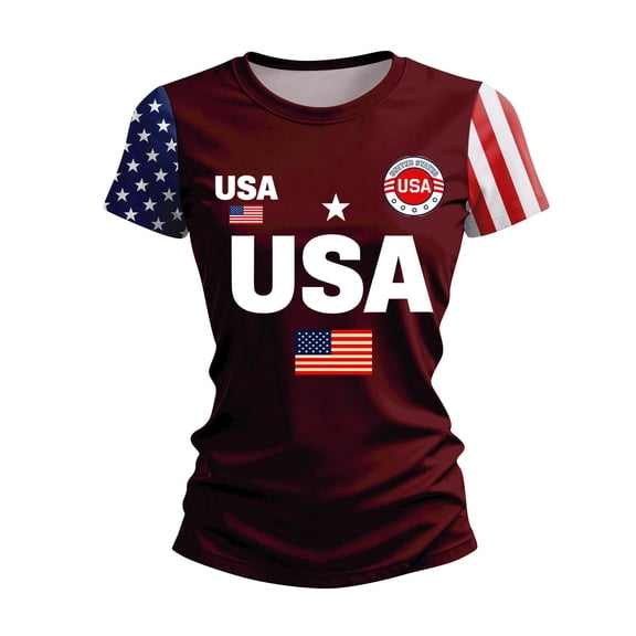 Trgacdwlo 1776-2026 250 Anniversary USA T Shirt Letter Flag Print Red White and Blue Short Sleeve Shirt Women Independence Day Patriotic 4th of July Tops for Women