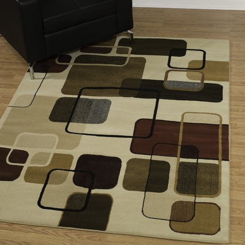 United Weavers China Garden Area Rugs - 050-32297 Contemporary Linen Boxes Squares Shapes Outlines Rug