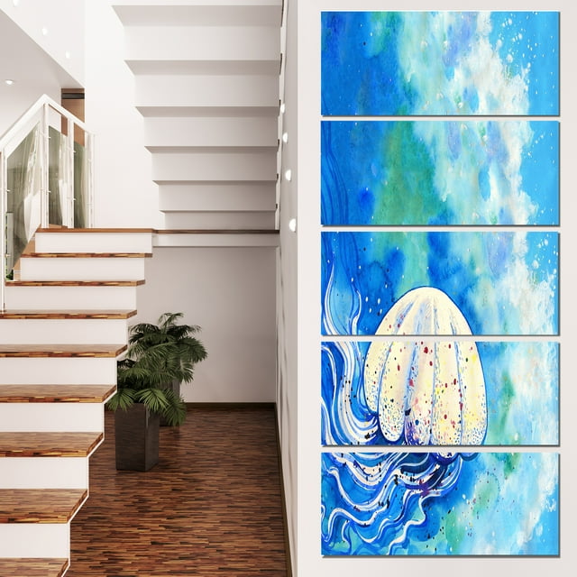 Large Jellyfish Watercolor - Abstract Canvas Art Print
