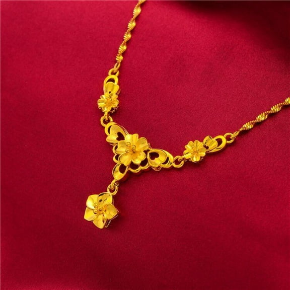 Women's 22K 24K Thai Baht Yellow Gold Gp Filled Necklace Jewelry