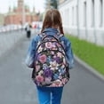 thumbnail image 6 of FORMRS Kids School Backpack Elementary Student Unisex Travel Bookbag with Reflective Stripes, Pink and Purple Flowers, 6 of 7
