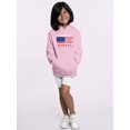 thumbnail image 2 of Independence Day Brush Flag Hoodie Juniors -Image by Shutterstock,  Medium, 2 of 4
