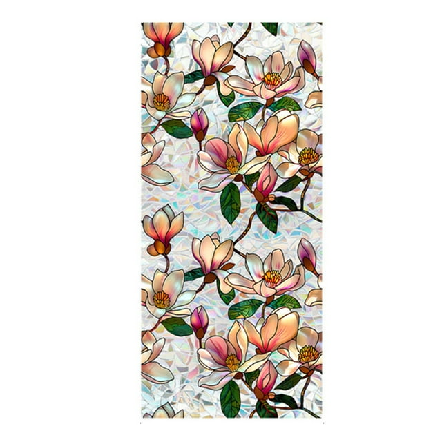 BeesClover Static Cling Decorative Window Film, Sunscreen Stained Glass Window Decals Sticker Non-Adhesive, Vivid Window Clings for Living Room Kitchen