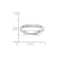 thumbnail image 5 of Real 14kt White Gold 3mm Half-Round Band Size: 8; for Adults and Teens; for Women and Men, 5 of 5