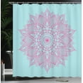 thumbnail image 3 of Ambesonne Mandala Shower Curtain, Eastern Retro Lotus Motif, 69"Wx70"L, Turquoise Pink, 3 of 4