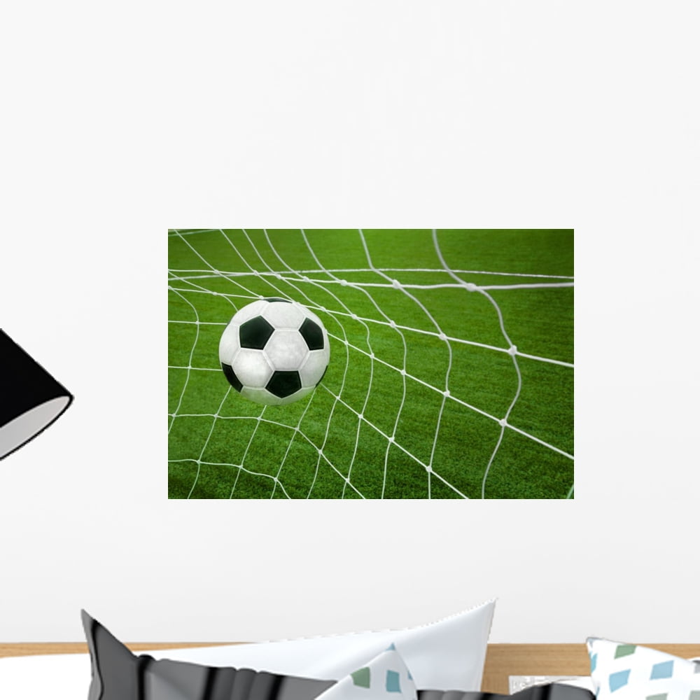 Goal Soccer Ball Net Wall Mural by Wallmonkeys Peel and Stick Graphic