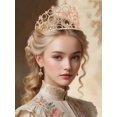 thumbnail image 4 of Crystal Crowns JITINX para mujer, novia, boda, fiesta de boda (oro rosa), 4 of 9