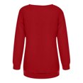 thumbnail image 5 of Moda mujer estampado manga larga cómoda transpirable cuello redondo camisa Tops Pompotops FGAJ7978, 5 of 5