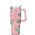 thumbnail image 2 of 40 OZ Cactus Coffee Cup Gifts for Women Men Birthday Travel Cup Gifts for Daughter Mom Best Friend Travelers Insulated Stainless Steel Cup with Handle, 2 of 7