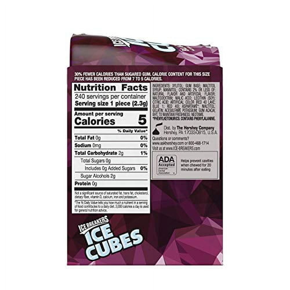 ICE BREAKERS Ice Cubes Black Cherry Sugar Free Chewing Gum Bottles, 3.24 oz (6 Count, 40 Pieces)