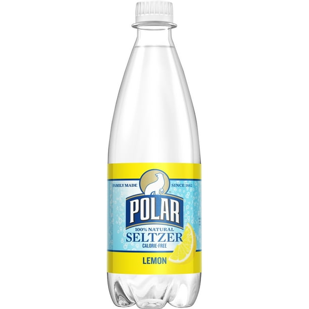 Polar Seltzer Water, Lemon, 20 Fl Oz, 24 Count