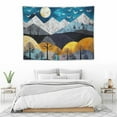 thumbnail image 3 of ONETECH  Boho Nature Wall Art Tapestry Small, Mid Century Birds Green Forest Mountain Sunset Teal Blue Room Decor with Wildlife 60x40 inches Tapestries for Bedroom Living Room, 3 of 7