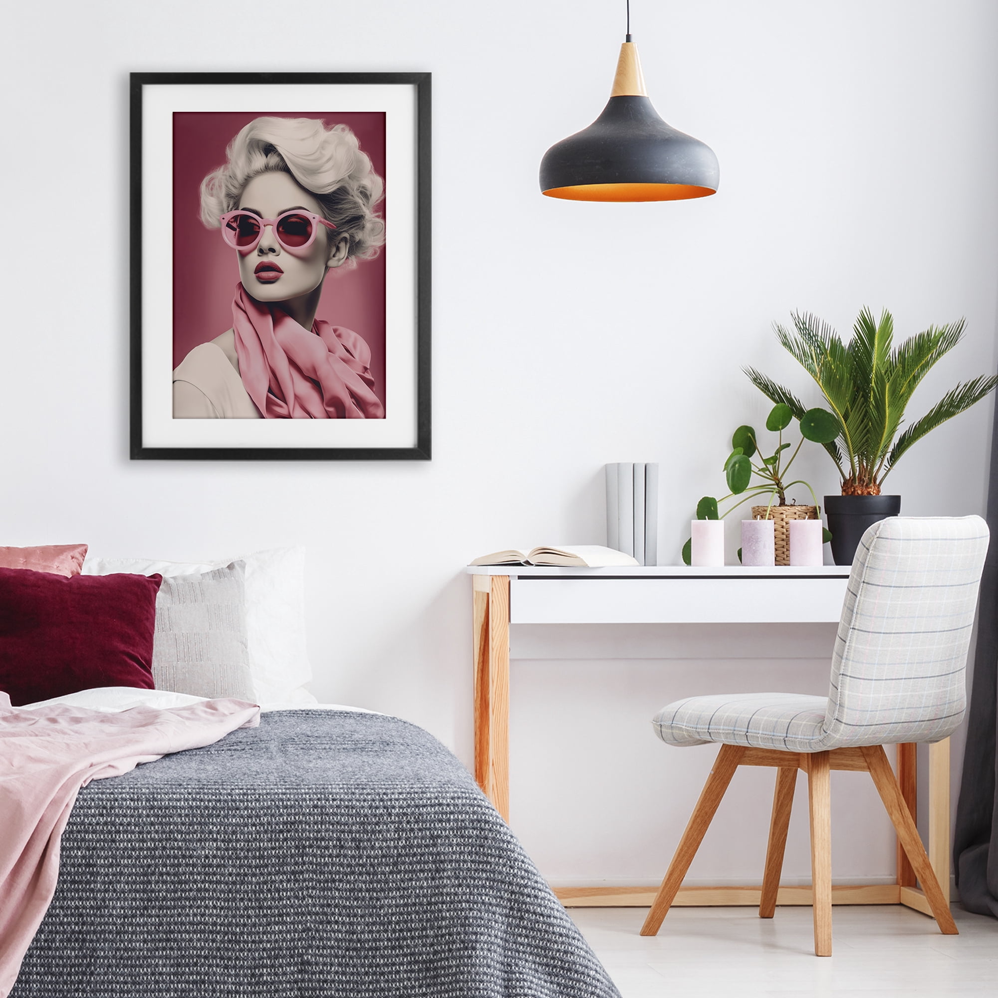 Stupell Industries Iconic Retro Chic Portrait Black Framed Print Under Glass, design by Andrea Haase