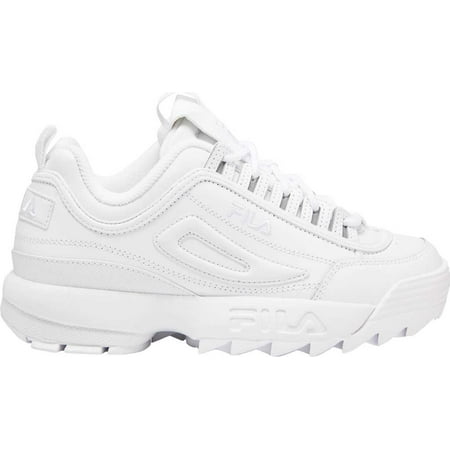 

FILA Womens White 1 Platform Comfort Removable Insole Treaded Disruptor Ii Premium Lace-Up Leather Athletic Sneakers 10