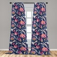 thumbnail image 4 of Ambesonne Nature Curtains, Large Colorful Flowers Plot, Pair of 28"x63", Pastel Pink Blue Grey, 4 of 5