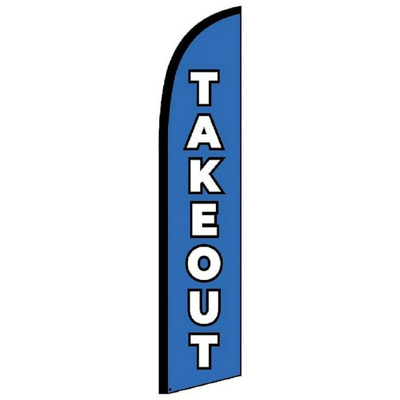 Takeout Feather Flutter Advertising Business Flag 10 x 2.5 Foot (1)