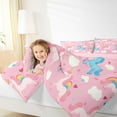 thumbnail image 4 of Feelyou Cute Unicorn Teen Full Size Comforter Sets, Dreamy Cloud Rainbow Bedding Comforter Set, Fairy Tale Princess Reversible Bedding Sets, Ultra Soft Bedroom Decor, 3pcs, 4 of 8