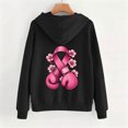 thumbnail image 3 of JOANKDMI Women's Boxing Gloves Pink Ribbon Hoodies Breast Cancer Awareness Graphic Pullover Sweatshirt Long Sleeve Pocket Drawstring Activewear Fight Like a Girl, 3 of 6