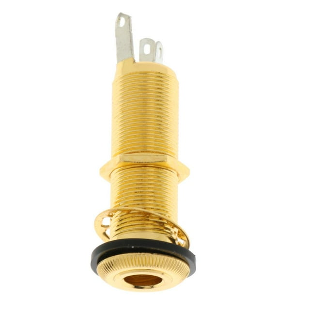 Enchufe de de bajo de guitarra eléctrica de 6,35mm piezas de guitarra corto dorado Yuyangstore Toma de pastilla de guitarra