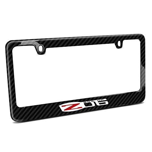 iPick Image Real Carbon Fiber License Plate Frame Corvette C6 Z06