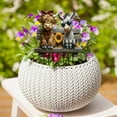 thumbnail image 5 of Cow Donkey Double Acrylic Planter Outdoor Garden Decor Whimsical Animal Flower Pot Ground Insertion Art Yard Decoration Weather-Resistant Planter Sculpture(2D), 5 of 5